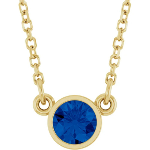 Pamelyn Blue Sapphire Yellow Gold Bezel Set 