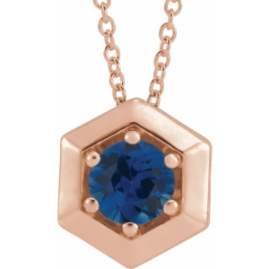 Pankti Blue Sapphire Rose Gold 6 Prong 