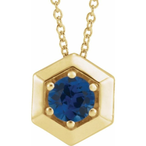 Pankti Blue Sapphire Yellow Gold 6 Prong 