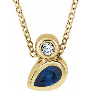 Pansie Blue Sapphire Yellow Gold Bezel Set 