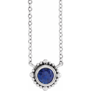 Parama Blue Sapphire Round cut Bezel Set 