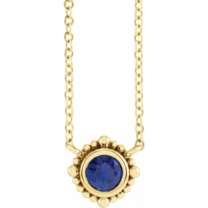 Parama Blue Sapphire Yellow Gold Bezel Set 