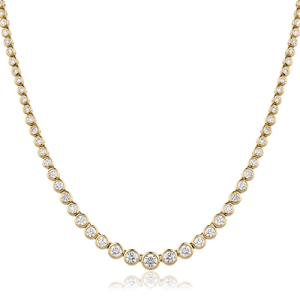 Tammey Natural Yellow Gold Bezel Set Diamond Necklace