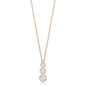 Theolene Natural Diamond Rose Gold Semi Bezel Journey Pendants Necklaces