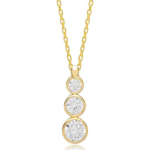 Theolene Natural Diamond Yellow Gold Semi Bezel Journey Pendants Necklaces