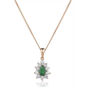 Willow Emerald Rose Gold Prong Set  Necklaces