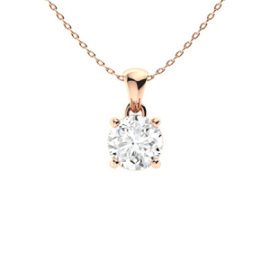 Veda Rose Gold 4 Prong Moissanite Diamond Pendants Necklaces