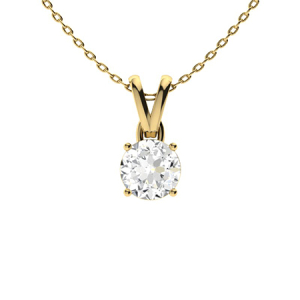 Ruti Lab-Created Diamond Yellow Gold 4 Prong Solitaire Pendant Necklace