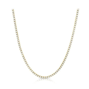 Tamsen Natural Yellow Gold 4 Prong Diamond Necklace