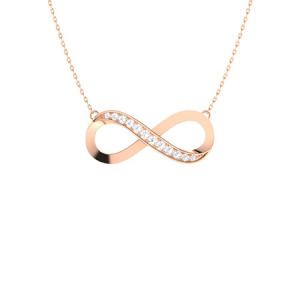 Vianca Natural Diamond Rose Gold Pave Set Chain Necklaces