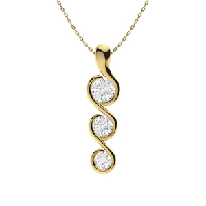 Theorigitha Natural Diamond Yellow Gold Semi Bezel Journey Pendants Necklaces