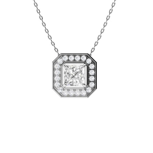 Thomasyne 0.20 Carat Natural Diamond Princess cut Claw Set  Designer Pendant Necklace