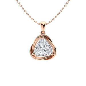 Tunnoke Natural Diamond Rose Gold 3 Prong Delicate Pendants Necklaces