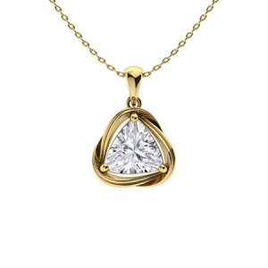 Tunnoke Natural Diamond Yellow Gold 3 Prong Delicate Pendants Necklaces