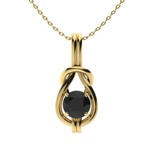 Udele Yellow Gold 4 Prong Black Diamond Necklaces