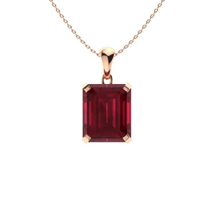 Hibiscus Natural Ruby Rose Gold 4 Claw Set  Necklaces