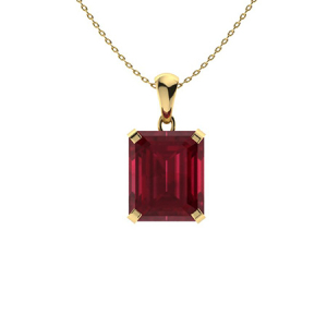 Hibiscus Natural Ruby Yellow Gold 4 Claw Set  Necklaces