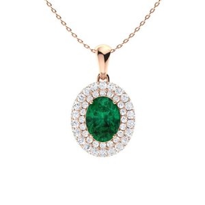 Winter Emerald Rose Gold 4 Prong  Necklaces