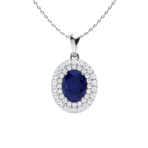 Panha Blue Sapphire 4 Prong  Necklaces