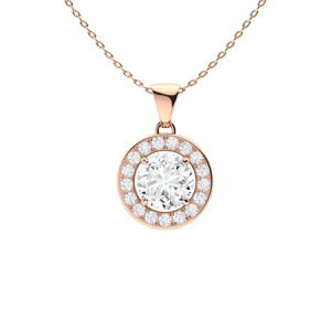 Vionna Rose Gold 4 Claw Set Moissanite Diamond Pendants Necklaces