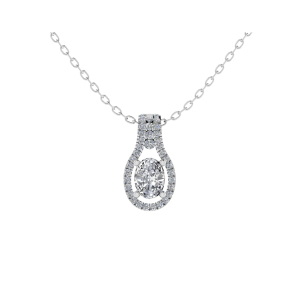 Tabia Natural Diamond 4 Prong Halo Pendant Necklaces