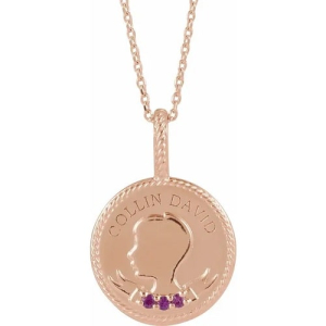 Parvani Natural Ruby Rose Gold Prong Set  Necklaces