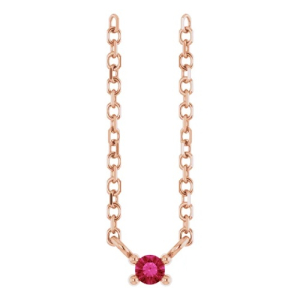 Parmita Natural Ruby Rose Gold 4 Prong  Necklaces