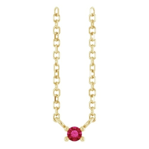 Parmita Natural Ruby Yellow Gold 4 Prong  Necklaces