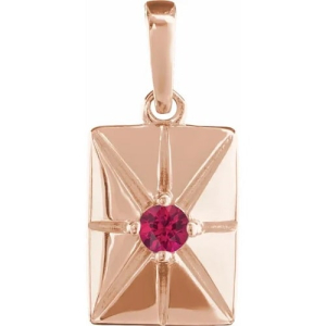 Parnashri Natural Ruby Rose Gold 4 Prong  Necklaces