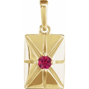 Parnashri Natural Ruby Yellow Gold 4 Prong  Necklaces