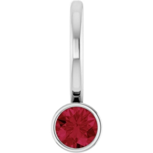 Pauravi Natural Ruby Silver Bezel Set  Necklaces