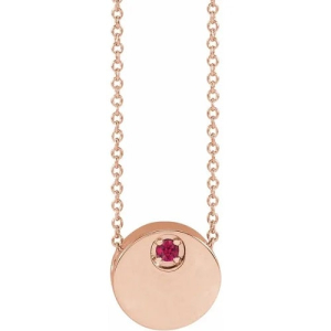 Parry Natural Ruby Rose Gold 4 Prong  Necklaces