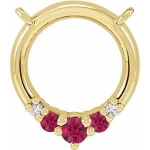 Patrie Natural Ruby Yellow Gold Shared Prong  Necklace