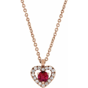 Payoja Natural Ruby Rose Gold 3 Prong  Necklace