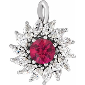 Pheya Natural Ruby Silver Prong Set  Necklaces