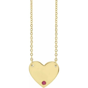 Hyacinth Natural Ruby Yellow Gold Bezel Set  Necklaces