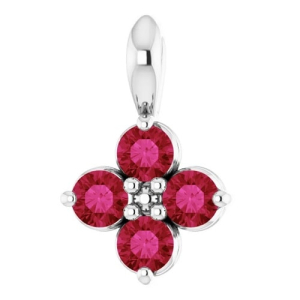 Peeta Natural Ruby Silver Prong Set  Necklaces