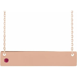 Hydrangea Natural Ruby Rose Gold Bezel Set  Necklaces