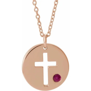 Iris Natural Ruby Rose Gold Bezel Set  Necklaces