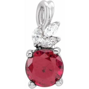 Phiroza Natural Ruby Silver 4 Prong  Necklaces