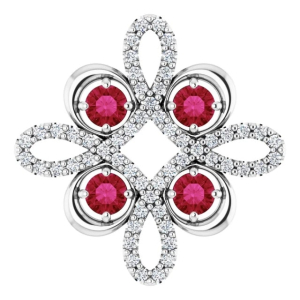 Pheriche Natural Ruby Silver 4 Prong  Necklaces