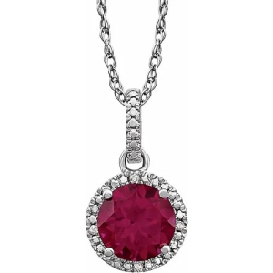 Photine Natural Ruby Silver 4 Prong  Necklaces