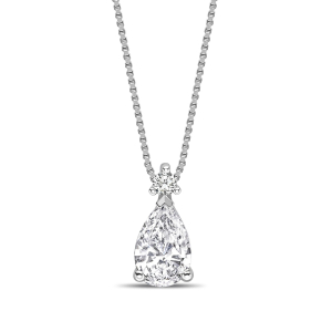 Triona Natural Diamond 3 Prong Halo Pendant Necklaces