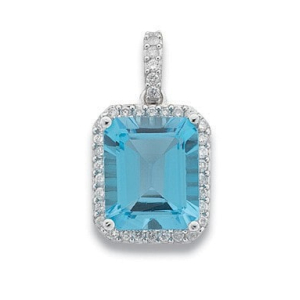 Vanesa Blue Topaz 4 Prong Gemstone Necklaces