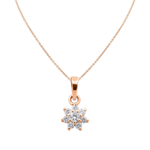 Tamie Natural Diamond Rose Gold Prong Set Cluster Pendants Necklaces