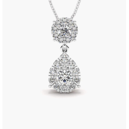 1.03 Carat Natural And Lab Created Diamond Drop Pendant