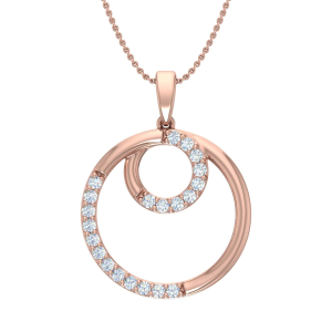 Peleilah Natural Diamond Rose Gold Shared Prong Drop Pendants Necklaces