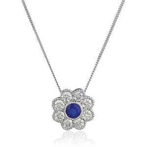0.60 Carat Blue Sapphire Pendants Necklaces