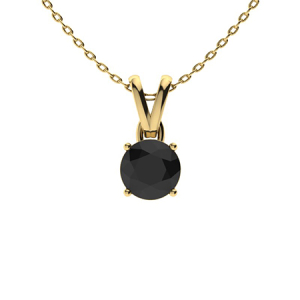 Terrina Yellow Gold Bezel Set Black Diamond Necklaces