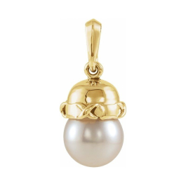 7.00 MM Round Fresh Water Pearl Pendant